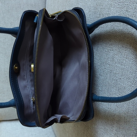 Blue Leather Fossil Satchel Handbag - Picture 7 of 7